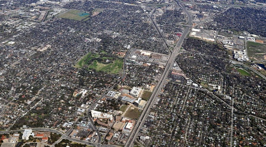 An overhead photograph of Austin