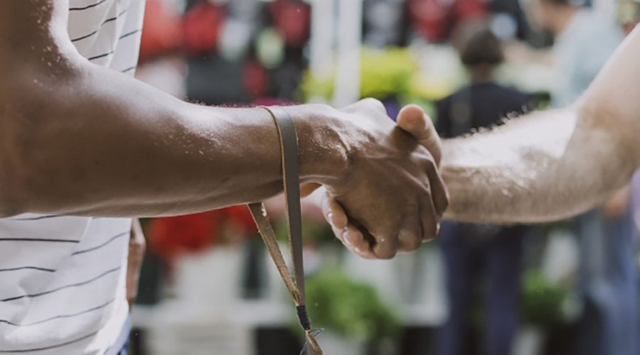 Two men shaking hands