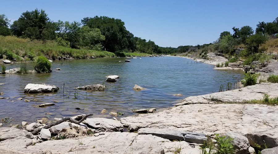 The Colorado River in rural North Austin