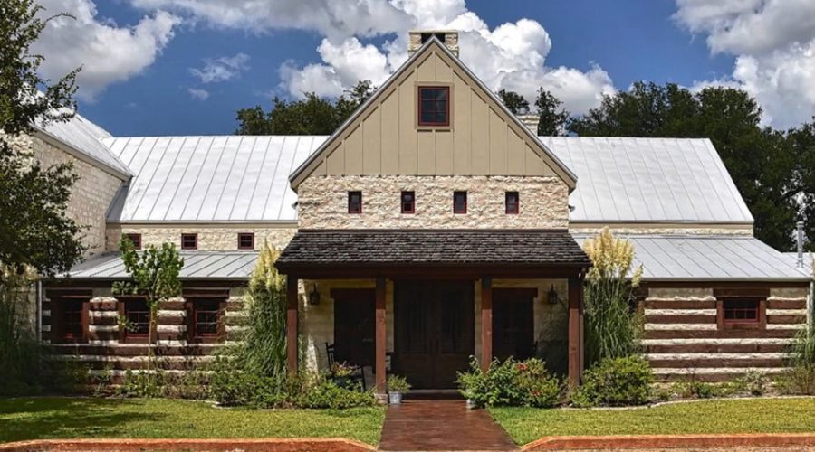 A home built in the rustic Hill Country Home style