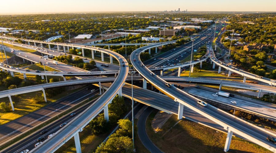 Highways in Austin, TX. An increase in population has brought concerns over many infrastructure issues.