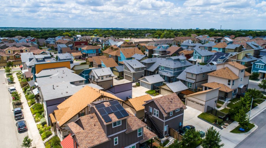 Overhead image of houses in Austin, TX. Is there enough housing inventory to appeal to buyers?
